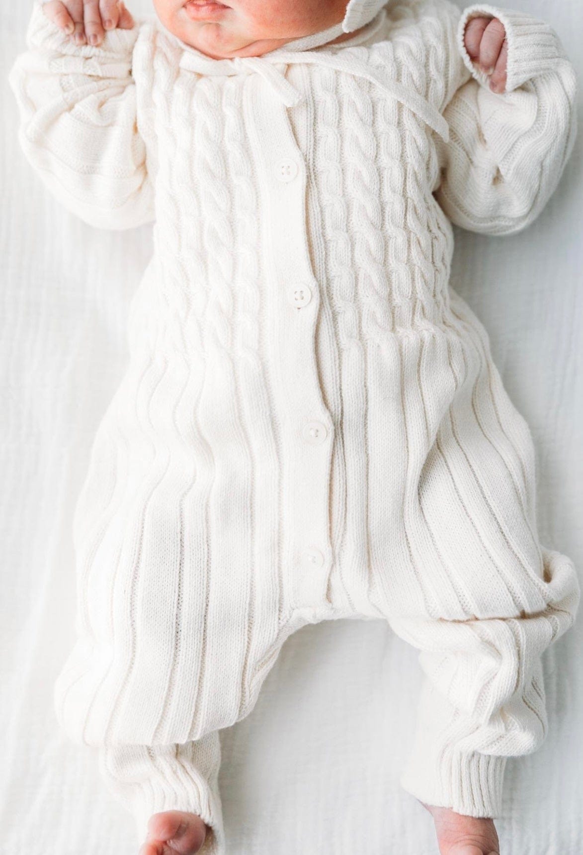 5-Piece Knitwear Suit Set Newborn Ecru Unisex