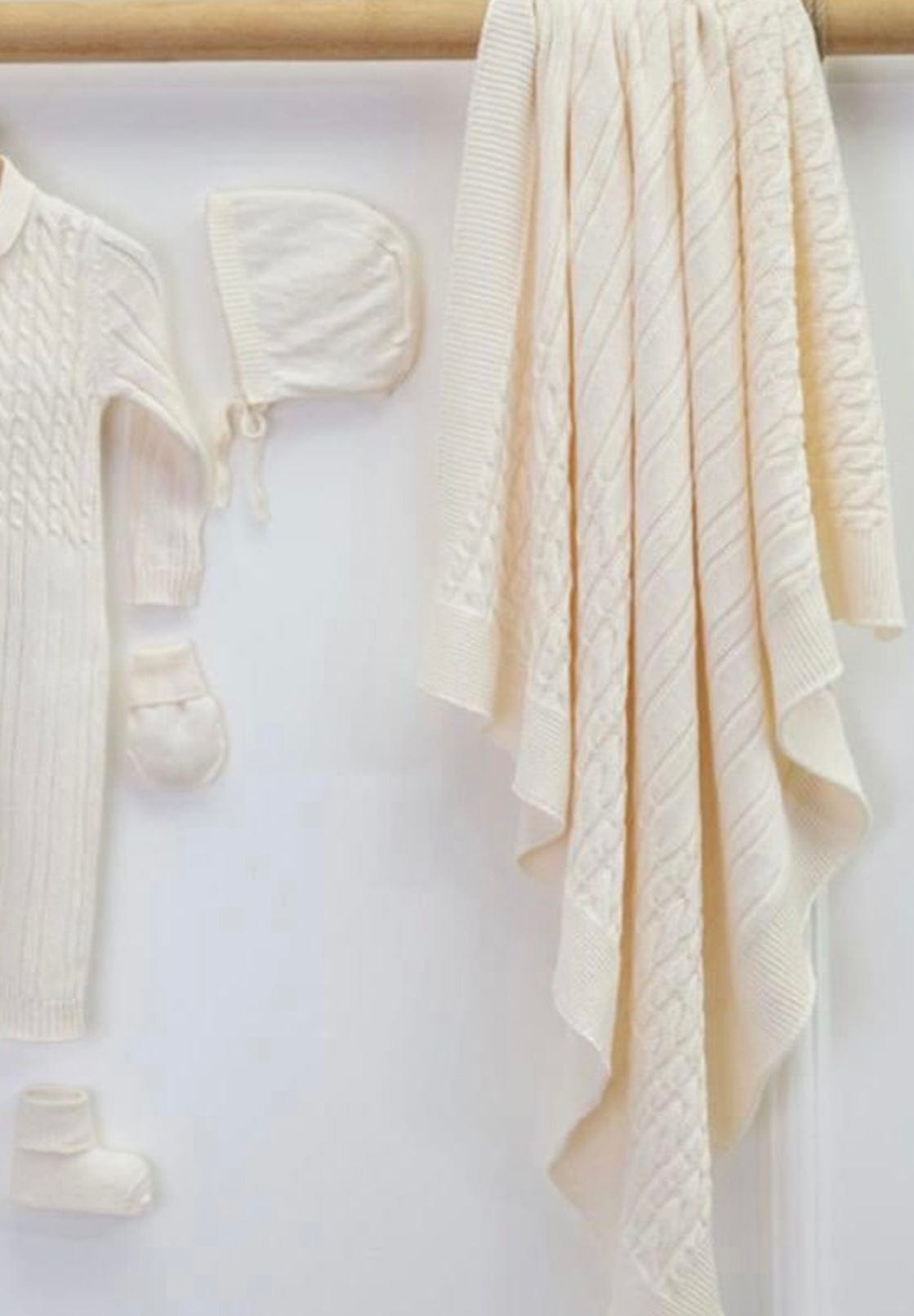 5-Piece Knitwear Suit Set Newborn Ecru Unisex