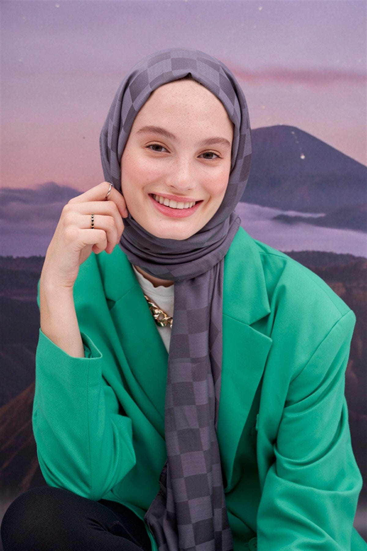 Dama-Jacquard-Hijab aus italienischer Seide